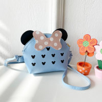 Children Girls Princess Cute Cartoon Mickey Bowknot Mini Crossbody Bag  Blue