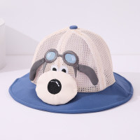 Baby spring and summer mesh glasses puppy fashion cute trendy basin hat  Blue