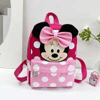 Children's cartoon color matching Mickey and Minnie travel and school backpack  Pink