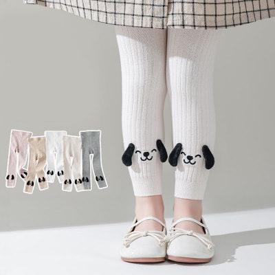 Children's spring and summer new three-dimensional cartoon puppy combed cotton non-falling nine-point leggings