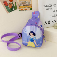 Children's cartoon Disney princess travel to school casual crossbody bag  Purple