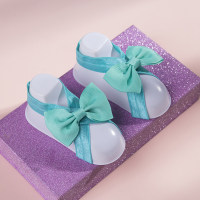 Juego de correas decorativas para pies con lazo de color liso para niños  Azul