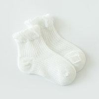 Children's Summer Mesh Breathable Candy Color Newborn Socks  White