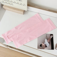 Children's Summer Solid Color Sunscreen and UV Protection Ice Silk Ice Sleeves Arm Sleeves  Pink