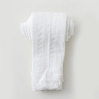 Pantalon en coton peigné fin pour enfants, maille fine, respirant, ne tombe pas, couleur unie, à neuf points, printemps et été  blanc