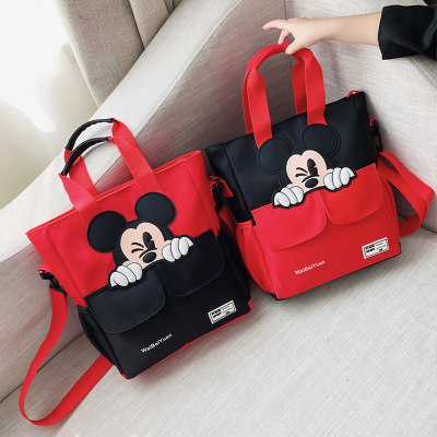 Children's cartoon cute Mickey large capacity one-shoulder crossbody tutoring handbag