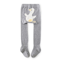 Children's spring and summer new combed cotton breathable big butt animal print leggings  Gray