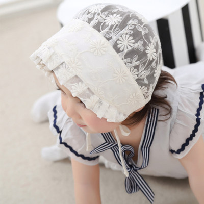 Baby Girl Pure Cotton Lace Spliced Infant Hat