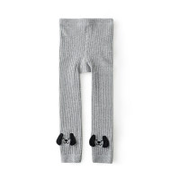 Children's spring and summer new three-dimensional cartoon puppy combed cotton non-falling nine-point leggings  Light Gray