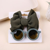 Bowknot Decor Hairband & Sonnenbrille für Kinder  Armeegrün