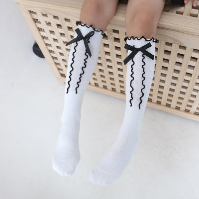 Toddler Girl Bow Lace Design Knee-High Stockings