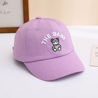 Spring new children's peaked cap small animal pattern sun protection visor  Light Purple