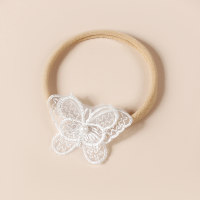 Besticktes Haarband mit Schmetterlings- und Perlenblumenmotiv für Kinder  Mehrfarbig