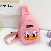 Children's cartoon cute fashion duck travel to school messenger bag  Pink