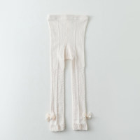 Pantalon en coton peigné fin pour filles, couleur unie, avec nœud papillon, sans entrejambe, printemps et été  Kaki