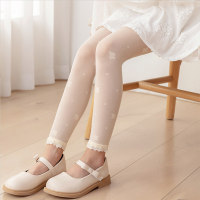 Children's summer ultra-thin bear dancing mosquito repellent nine-point bottoming stockings  Yellow