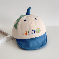 Spring new soft children's peaked hat with small dinosaur pattern sun protection hat  Blue