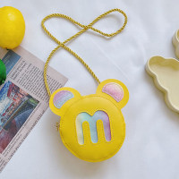 Monedero cruzado con hombro y letras en gradiente de arcoíris creativo para niños  Amarillo