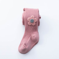 Children's Sweet Floral Decor Leggings Children's pantyhose  Pink