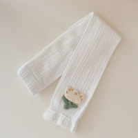 Leggings de nueve puntos de moda versátil para bebé con tulipán de trigo fino de primavera y otoño para niñas  Blanco