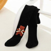 Children's Bear Doll Calf Length Socks  Black