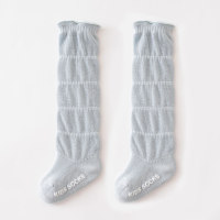 Children's solid mesh breathable knee-high socks  Blue