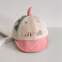 Spring new soft children's peaked hat with small dinosaur pattern sun protection hat  Pink