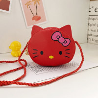 Monedero lindo del bolso bandolera del hombro de Hello Kitty para niños  rojo