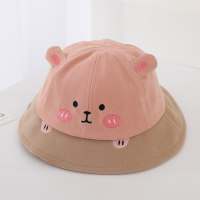 Chapéu de bacia em forma de animal pequeno para crianças de primavera para cobrir o sol e chapéu respirável  Rosa