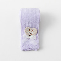 Children's summer thin cotton breathable mesh lace love rabbit nine-point leggings  Purple
