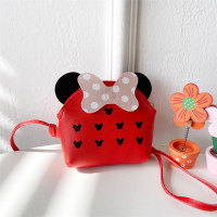 Children Girls Princess Cute Cartoon Mickey Bowknot Mini Crossbody Bag  Red