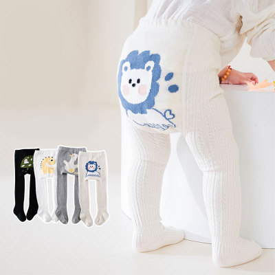 Children's spring and summer new combed cotton breathable big butt animal print leggings