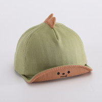 Children's Spring and Summer Cartoon Expression Three-dimensional Ear Peaked Cap  Green