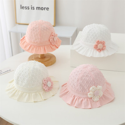 Children's spring and autumn thin cute super cute small flower sun hat