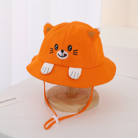 Children's cute bear 3D ears outdoor sunshade hat  Orange