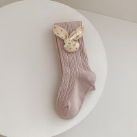 Children's Spring Thin Rabbit Accessories Twist Pattern Pantyhose  Pink