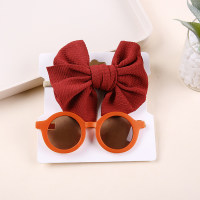 Bandeau et lunettes de soleil Bowknot Decor pour enfants  rouge