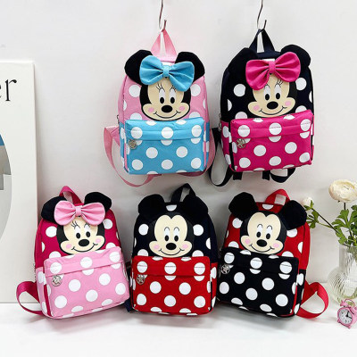 Children's cartoon color matching Mickey and Minnie travel and school backpack