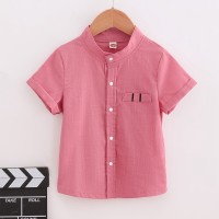 Toddler Boy Casual Solid Color Short Sleeve Shirt  Flesh Pink