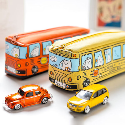 Saco de lápis de ônibus de desenho animado