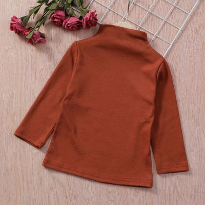 Baby Boy Solid Color Mock Neck Long Sleeve T-shirt