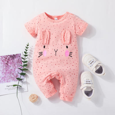 Baby Girl  Cute Rabbit Short-sleeve Jumpsuit