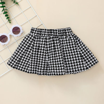 Toddler Girl Pure Cotton Houndstooth Skirt