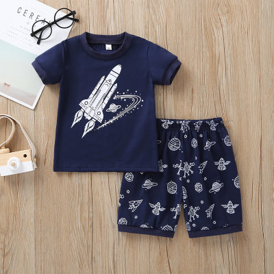 Toddler Boy Rocket Printed T-shirt & Shorts