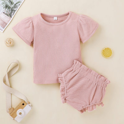 2-piece Solid T-shirt & Shorts for Baby Girl