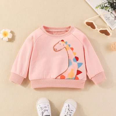 Suéter estampado de dinosaurio de color sólido para bebé