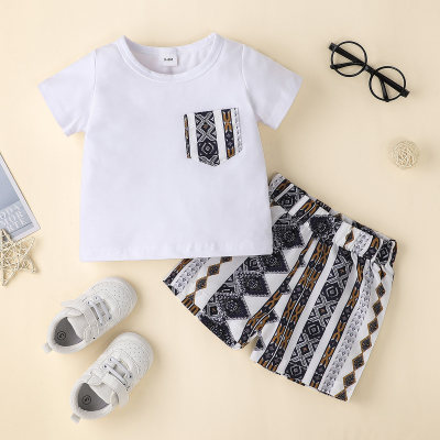 Baby Geometric Tropical T-shirt & Shorts