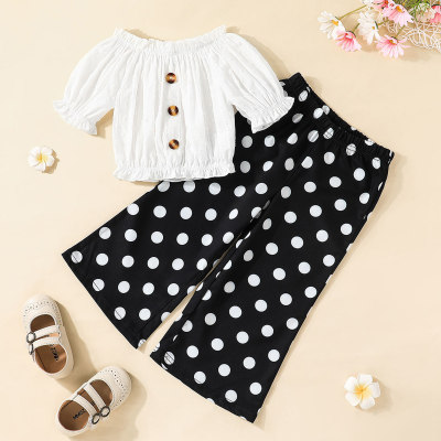 Toddler Girl Casual Eleguard Polka Dot Suit