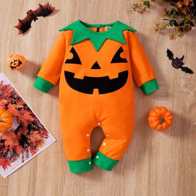 Baby Color-block Halloween Jumpsuit