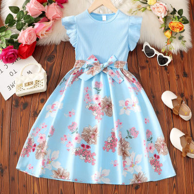 Sky blue ruffle dress